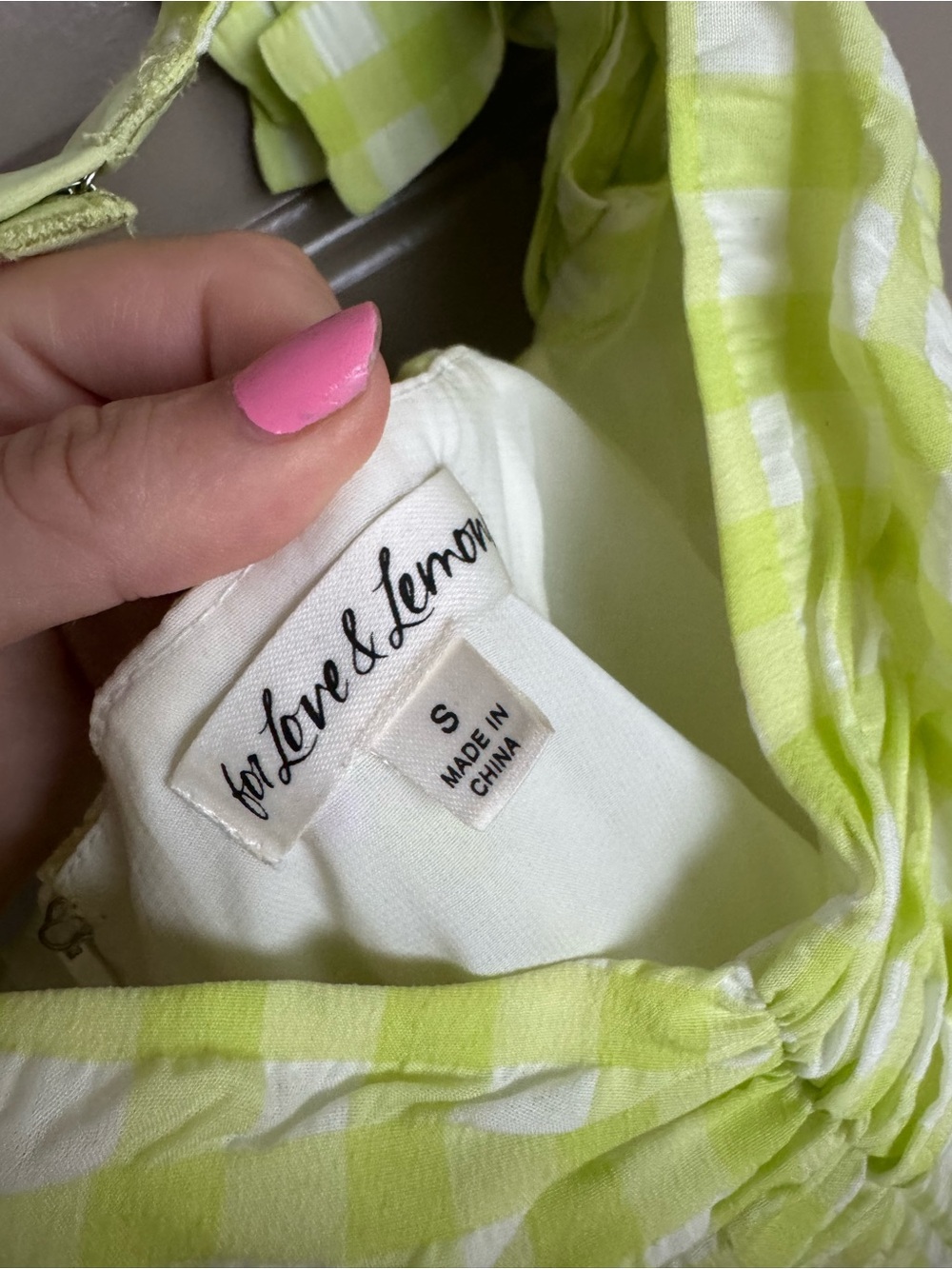 For Love And Lemons Lemon Gingham Mini Dress - Picture 4 of 4